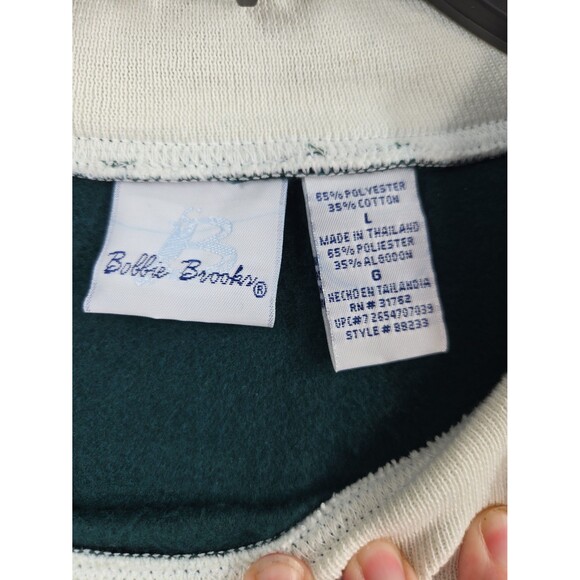 VTG Bobbie Brooks Pumpkins Embroidered Sweatshirt Mock Neck Green Women's Large - Picture 5 of 8